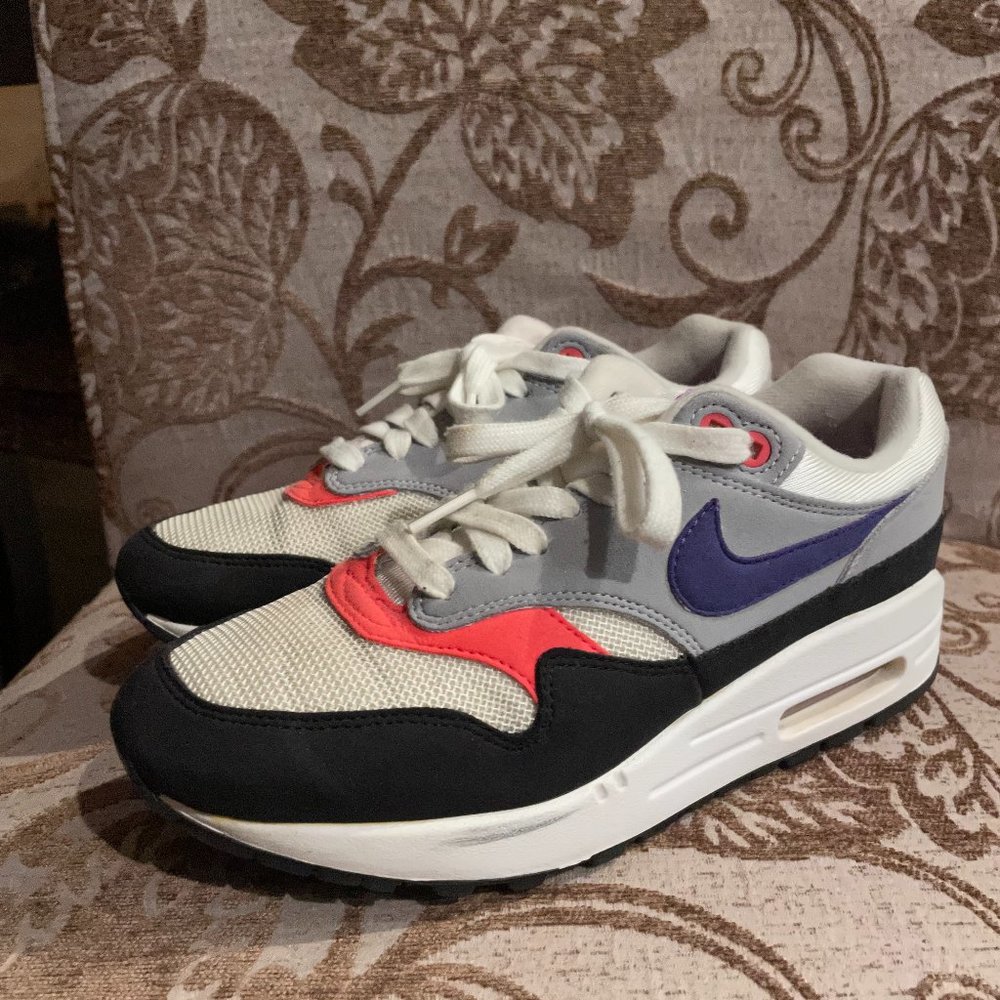 Nike Air Max 1 Raptors Sneakers White 319986-114 Lace Up Low Top Womens 6.5